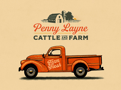 Farm Fresh Truck_BRD_11-9-20 design farm illustration logo pickup truck procreate vintage