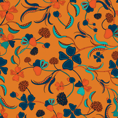 Hand drawn pattern, layered in Photoshop for a surface studio. drawing illustration pattern surface design