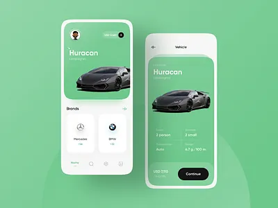 Car Rental App app car rental clean concept dailyui design flat icon minimal typography ui ux vector