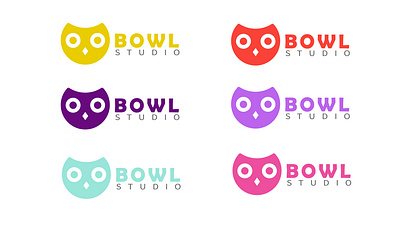 Bowl Studio Colored design flat illustration logo minimal