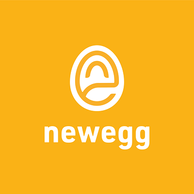 Newegg Rebrand Exercise branding bright design egg icon logo minimal new newegg rebrand tech typography ux vector yellow