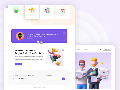 Online Education Agency 3d agency design education flat illustration landingpage learning minimal online course tutorial uidesign uidesigns website