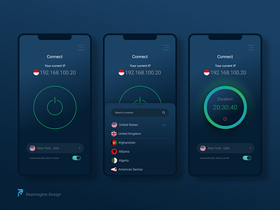 Dark Theme UI/UX Exploration apps dark mode dark theme product design ui uiux ux vpn apps