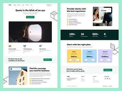 YAPS Insurance commerce design insurance interface page platform pricing product promotion ui website