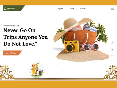 Tour landing page dating design header illustration homepage design illustration journey minimal outing travel trips ui ui website template ux web website