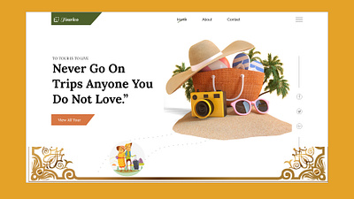 Tour landing page dating design header illustration homepage design illustration journey minimal outing travel trips ui ui website template ux web website