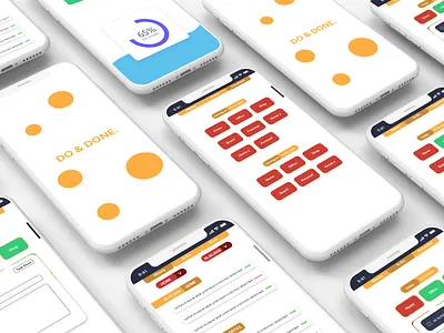 Do & Done app UI mock up. alarm android app design app app designer app development app ui app ux application design designer ios app design list mobile reminder app to do app ui ui ux ux