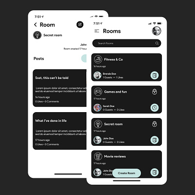 Rooms | Social Blog Application android android app development art branding design envatomarket illustration ios iosdevelopment mobile app social networking app uidesign ux