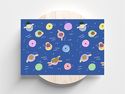 Pattern Swim Donut design donut drawing illustration pattern pattern a day pattern design swim