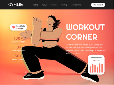 Gym and Workout illustration character design character illustration digital illustration gym gym app gym character gym illustration sports app workout workout landing page workout site