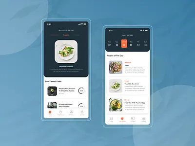 Fitness app for diet and video courses app design fitness food health health app nutrition ui
