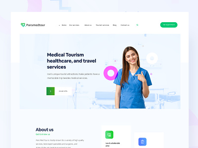 Parsmedtour - landing page booking doctor clinic doctor doctor appointment health healthcare home page hospital hospital app hotel landing page medical medical app medical care medicaltourism medicine pharmacy tourism tourist traveller