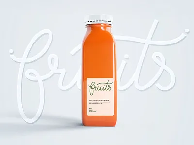 Fruits. Logo for natural juice. branding calligraphy handlettering identity lettering logo design logotype mark monogram packaging sign typogaphy