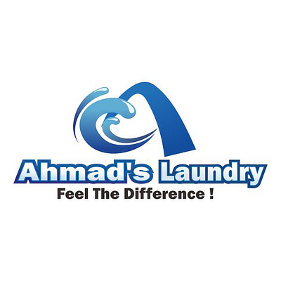 Logo Ahmads Laundry branding design illustration logo vector