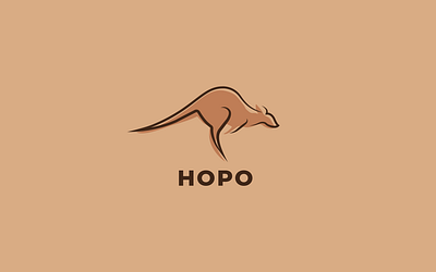 Kangaroo Logo design flat icon illustration logo minimal