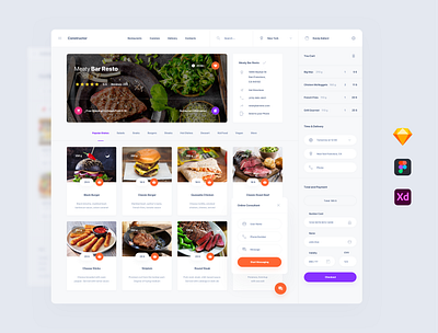 Food Deliver UI dashboards adobe xd dashboad delivery food interface sketch symbols template ui ui kit ux web