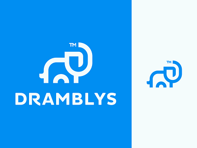 Dramblys Logo Design africa animal animal logo animals brand branding clever elephant geometric icon icons identity logo logodesign logodesigns logotype modern nature smart symbol