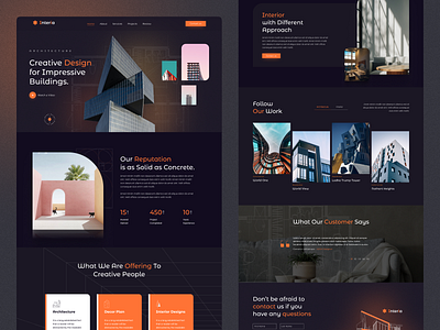 Interia - Architecture and Interior Service Provider Website application architecture concept design figma interior ui uidesign uikit uiux webdesign websitie