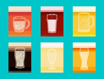 Beer posters alcogol ale beer beer art cherry beer craft craftbeer dark beer guinness illustration irish minimal poster pub vector