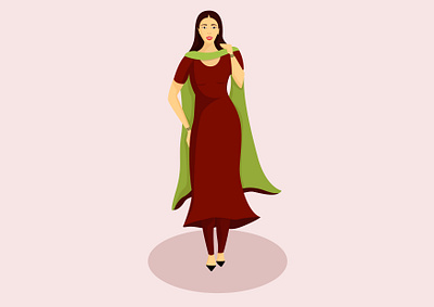 Nepali girl characterdesign culture custom design girl illustraion illustrator kurtha nepal nepali nepali art vector