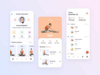 Personal fitness coach app branding dashboard design fitness fitness app fitness platform illustration logo sport website