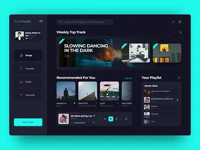 Music WebApp Concept | darkmusic dark ui design music ui uidesign ux webapp webdesign