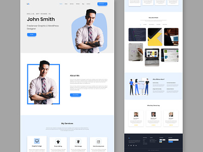 Personal Portfolio Landing Page adobexd bestshot color dribbble gradient logo newdesign page personal app personal page personallandingpage popular print productdesigner style template trendy uidesign uikits uiux