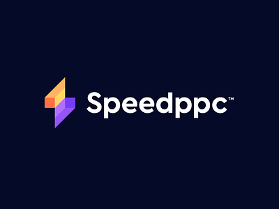 Speedppc - bolt lightning logo bolt bulding clean compaign company branding company logo connect construction identity isometric lightning bolt ppc s letter s logo simple speed