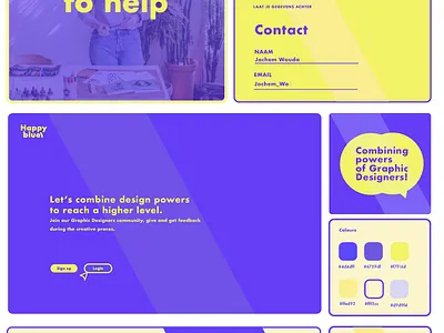 Styleboard Happy Blue app art branding design graphic design illustrator ui ux web website