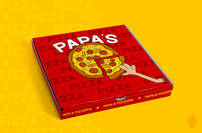 Papa's pizza brand branding design illustration packaging packaging design