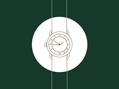 Watch art branding clock design green illustration lineart lines logo minimal watch wristwatch