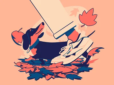 Out for a walk. character art character design dachshund design digitalart editorial art illustration illustrator photoshop sneakers