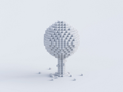 Apple Tree - Clay 3d 3dmodel blender blender3d c4d cherry clay concept cycles illustration isometric lowpoly magicavoxel pixel pixelart render rendering tree voxelart voxels