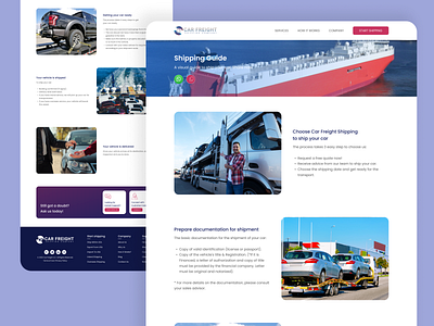 Car Freight branding design ui ux website