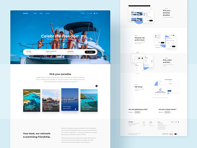 Sailside Website - Rental community boat boating boats cards homepage interface landing page modal rent rental renting sailing search bar ui uidesign ux ux design webdesign website yatch