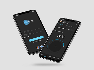 Smart House Concept appconcept appdesign dark dark ui design dribbbling homecontrolapp mobile opengeekslab smarthome smarthouse ui uidesign