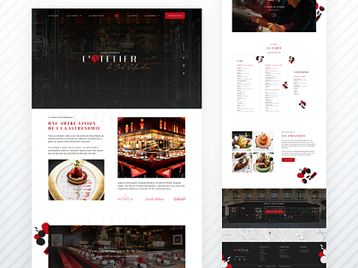 L'Atelier de Joël Robuchon brand brand identity branding design desktop design food gastronomy graphisme homepage landing page restaurant ui ux uxui webdesign