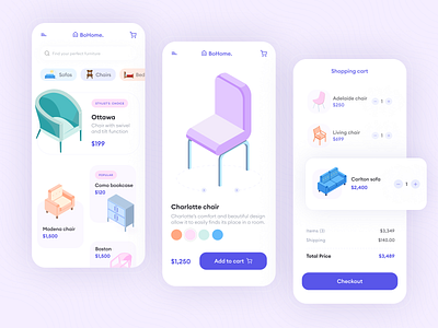 Furniture E-commerce | Mobile version app clean design ecommerce furniture furniture store interaction design mobile mobile design motion design store ui ux video