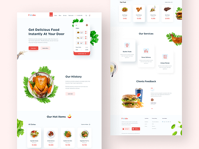 Restaurant Landing Page clean ui cool design creative landing page creative landing page design food app food landing page foodie landing page landing page design minimal ui modern landing page restaurant app restaurant website ui design ux design website ui website ui design