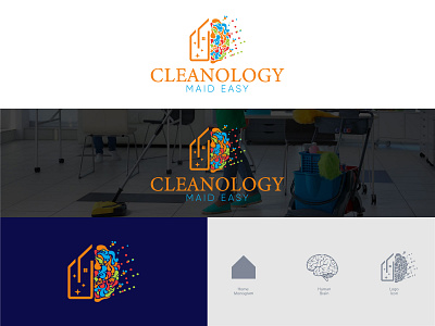 Cleaning service logo design l Clean ology brain brainology brainstorm brand guidelines brand identity branding business logo cleaning company cleaning logo cleaning service home cleaning home logo illustration logo design logo design concept logo designer logo designer for hire logotype minimalist logo typography