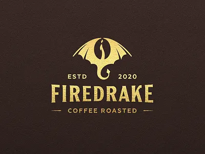 Firedrake | Coffee roasted bean coffee dragon jkd jkdesign krivenkodesign logo logotype negative negativespace roasted wings