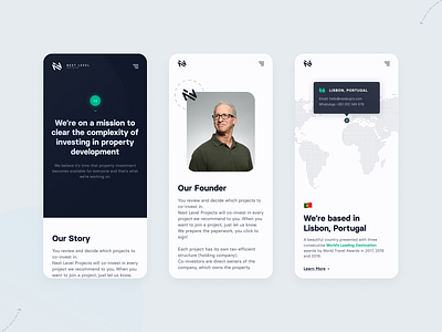 NLP - Company Page Mobile about us about us page business company company page design freelancer landing page mobile design mobile website real estate responsive design responsive website startup ui ui design web web design web designer website