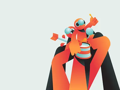 Bang The Drum abstract character flat gradient illustration illustrator minimal simple vector