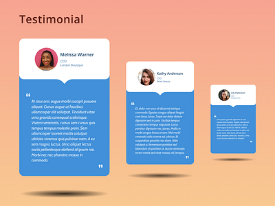 DailyUI Challenge 039 - Testimonial daily 100 challenge dailyui dailyui 039 dailyuichallenge mobile design testimonials testimony ui ui design web design webdesign website design