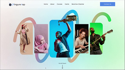 Music Academy Website Design application concept design fingure tap music academy music website ui uidesign uikit uiux webdesign website