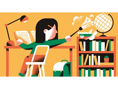 Uppa Magazine child daniele simonelli dsgn editorial illustration homework illustration kid parenting spot illustration student texture vector