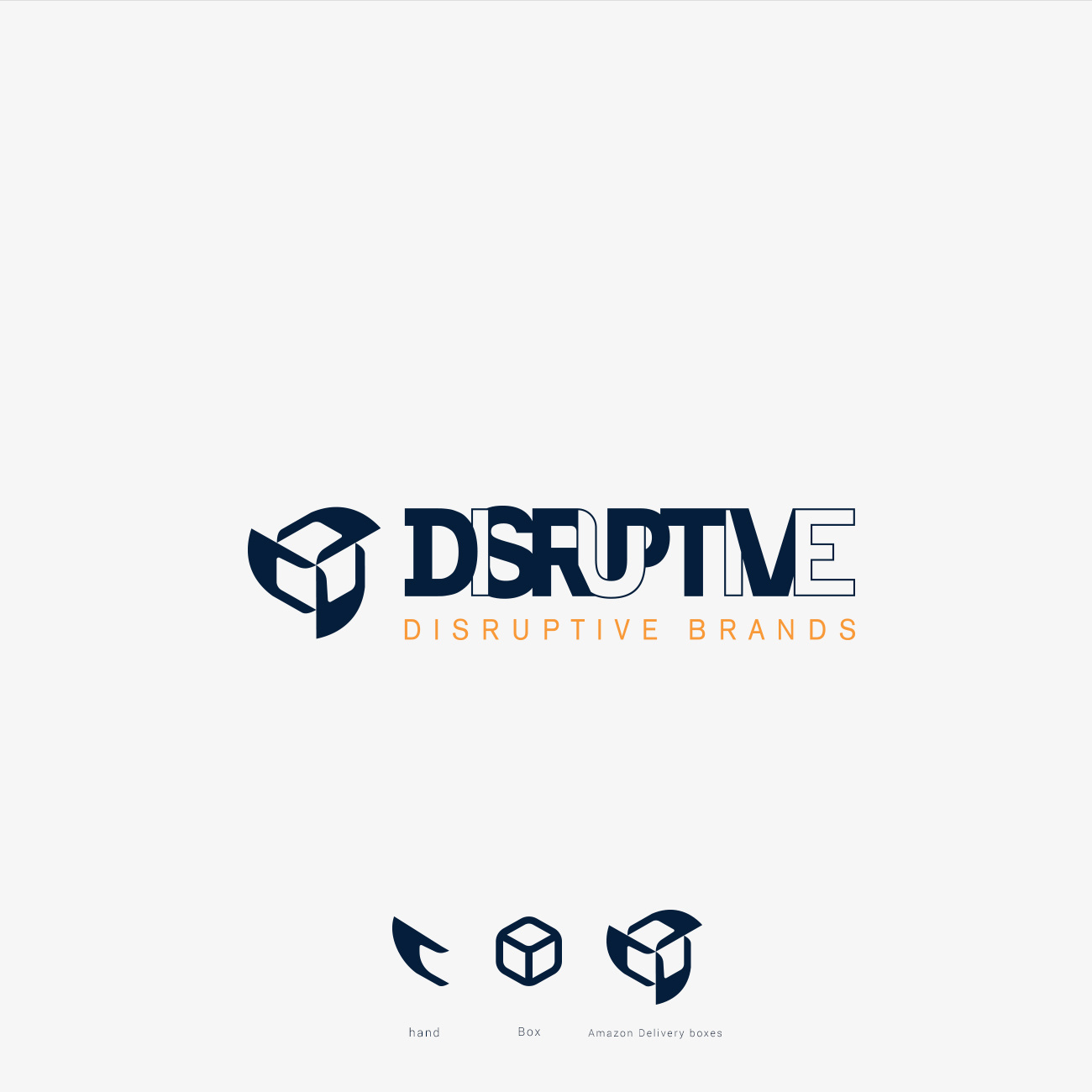 Disruptive Brands amazon bold box brand brand guide brand guidelines branding clean delivery delivery service disruptive icon logo logo and branding negative space logo