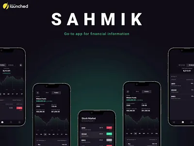 Sahmik - financial information app animation application case study company design development figma finance interface ios lean startup mvp prototype startup studio ui ux