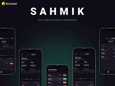 Sahmik - financial information app animation application case study company design development figma finance interface ios lean startup mvp prototype startup studio ui ux