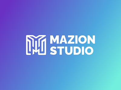 Mazion colors creative design gradient graphic icon identity illustrator lines logo maze studio type